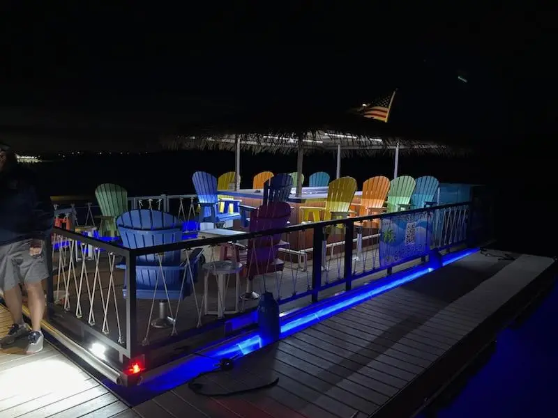 TikiToons Boat Rental lake havasu at night - themed boat rental